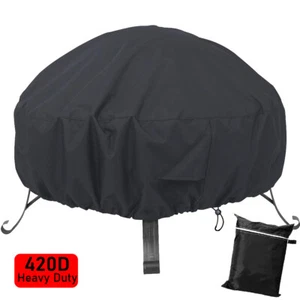 Cubierta de fogata resistente impermeable redonda patio fogata cubierta de mesa 30 pulgadas - Imagen 1 de 9