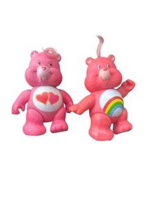 Menge 2 Vintage Care Bears Love-A-Lot Cheer Bear Poseable 3,5" Figuren 1983 - Bild 1 von 1