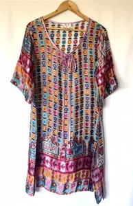 Rubina Khan Collections Dubai Silky Velvet Floral Detail Dress Kaftan - Size M - Picture 1 of 9