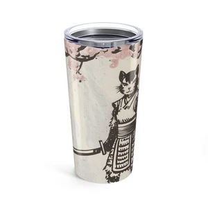 Samurai Katze Becher - 20 Unzen Reisebecher, süßes Katzenliebhaber Geschenk, Anime Trinkgeschirr - Bild 1 von 5