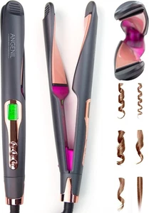 ANGENIL Pro 2-in-1 Ionic Hair Straighteners & Curler, 130°C-230°C, LCD Display - Picture 1 of 9