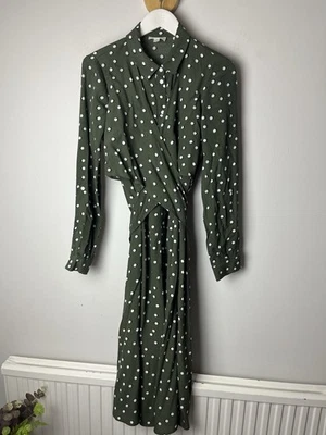 Seraphine Green White Polka Dot Spot Maternity & Nursing Shirt Dress Size 8 - Image 1 of 4