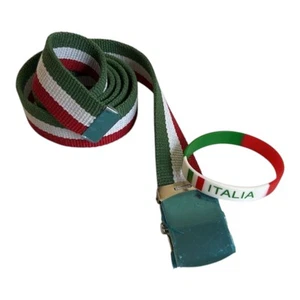 2 piezas. PULSERAS ITALIA BANDERA SILICONA PULSERA ITALIANA CON CINTURÓN - Imagen 1 de 5
