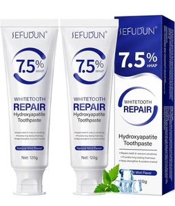 3x 7.5% Hydroxyapatite Toothpaste Remove Yellow Stains | Sensitive Teeth Care - Picture 1 of 7