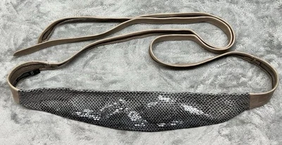 Ремень кожаный Obi Collection ADA серый змеиная кожа и желтовато-коричневый галстук | продавец из США - Изображение 1 из 4