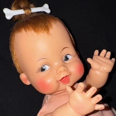 Muñeca de colección 1963 Hanna Barbera PEBBLES PEDERNAL 14" cuerpo suave FS-14 juguete ideal Foto 1 de 4