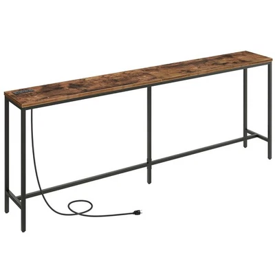 78.7" Console Table with Power Outlet, 11.8" Wide Narrow Sofa Table, Industri... - Image 1 of 4