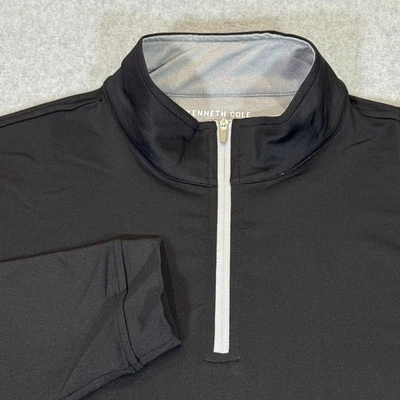 Suéter Kenneth Cole Golf Para Hombre 1/4 Cremallera Negro Talla L Rendimiento Absorbente Nuevo con Etiquetas Foto 1 de 4