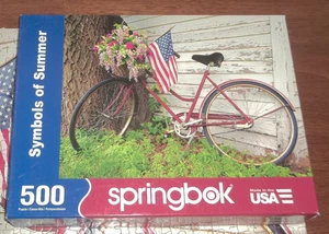 COMPLETE 500 PIECE JIGSAW PUZZLE Springbok 2015 Symbols of Summer bicycle & flag - Picture 1 of 3