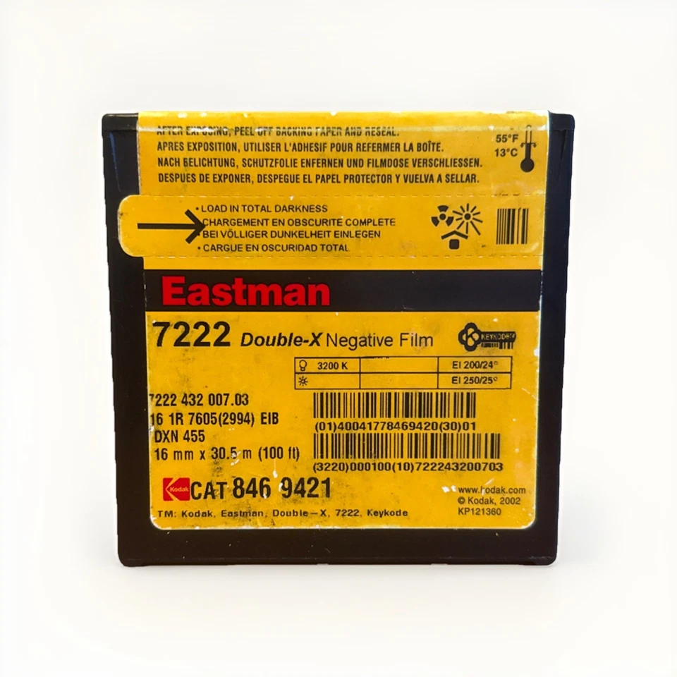 Kodak Double-X Black and White Negative Film #7222 16mm 100 ft. Factory Sealed  - Image 1 of 1