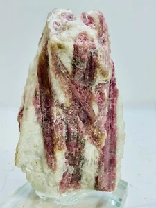 Tourmaline Pink Tourmaline Quartz Albite Matrix Natural Tourmaline Glass Base - Picture 1 of 10