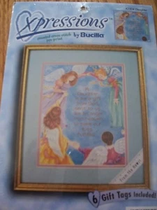 Daughter Angels Cross Stitch PRE-PRINTED KIT by Bucilla Expressions 8x10 - Picture 1 of 2