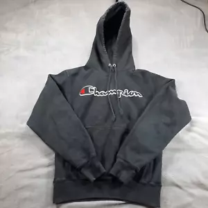 Champion Logo Reverse Weave Hoodie Black Sz Small - Picture 1 of 10
