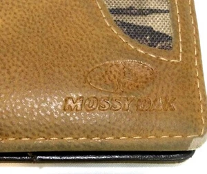 MOSSY OAK WALLET Brown w/ Camo Bi-Fold ID Credit Card Cash Money Holder - Picture 1 of 4