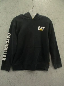 CAT Caterpillar Hoodie Heavy Machinery Equipment Black Logo Work Youth Size L - Picture 1 of 11