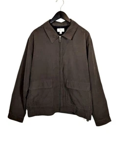Cutter Buck Faux Suede Golf Bomber Full Zip Field Jacket Olive Green Hunting XL - Picture 1 of 7