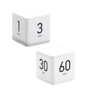 Clock Timer Alarm Cube DIGital Time MANAgement White Kitchen - Picture 1 of 15