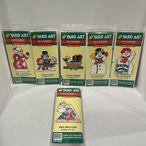 Yard Art Do it Yourself Patterns 1998 Snowman Mrs Claus Carolers Train Lot Of 6 - Picture 1 of 8