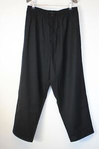 Y-3 Manâs Black Wool Wide-Leg Jogging Bottoms Jogger Trousers Size M