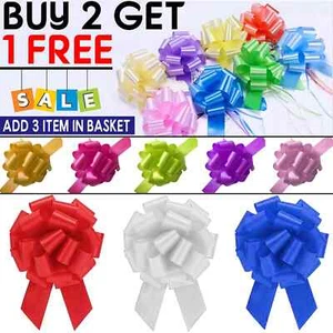 Large 50mm Pull Bow Quality Gift Present Wrap Ribbon Wedding Car Birthday Party! - Picture 1 of 14