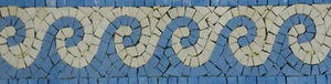 Light Blue Waves Bathroom Garden Border Decor Marble Mosaic - Picture 1 of 1