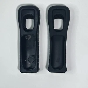 Lot of 2 OEM Black RVL-022 Nintendo Wii Remote Silicone Gel Cover Sleeves Pair - Picture 1 of 3