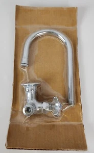 Grifo de montaje de salpicaduras individuales de latón T & S, boquilla de cuello de cisne de montaje en pared de un solo orificio - Imagen 1 de 8