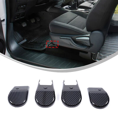 Carbon Fiber ABS Seat Foot Screw Cover Trim for Toyota Hilux 2015-2022 US - Image 1 of 4