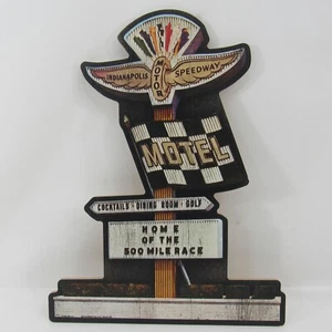 IMS Retro Hotel  Motel Wooden Sign Indianapolis Motor Speedway Souvenirs Indy500 - Picture 1 of 6