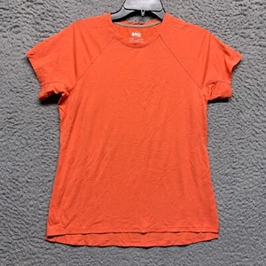 REI Co op Shirt Womens Rip Stop Orange Short Sleeve Small Crew Hiking Outdoor - Picture 1 of 8