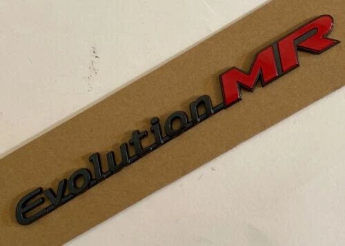 Mitsubishi 7415A007 Evolution  MR badge / Emblem Grey / red self adhesive NEW - Image 1 of 4