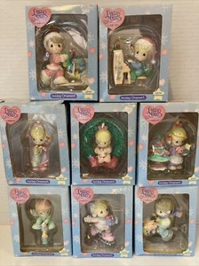 8x Vintage Enesco PRECIOUS MOMENTS Winter Wonderland Christmas Ornaments 1997 - Picture 1 of 12