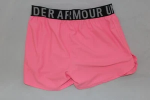 Under Armour Youth Girls' Play Up Solid Shorts YLG Pink 1351714 - Picture 1 of 2