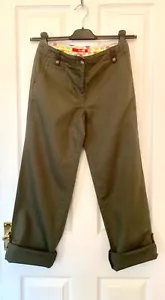 Boden adjustable length trousers pants in olive green Size 6R (fit U.K. 8) - Picture 1 of 10