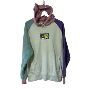 Teddy Fresh x Spongebob Squarepants Colour Block Hoodie Jumper Pullover Large - Picture 1 of 6