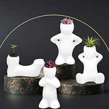 4 Pack Mini Ceramic Air Plant Pots Holder Cute Airplant Container Display Office