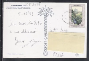 Francobollo Stamp Postcard Mauritius ISOLATO Rs 6 per Italia 1999 WE2119 - Picture 1 of 1