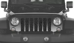 Dark Leopard Print Grille Insert Dirty Acres Radiator Protectant For Jeep  JK - Picture 1 of 6