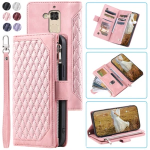 For Asus Zenfone 3 Max ZC520TL Rhombic Wallet Case Leather Zipper Flip Card Case - Picture 1 of 44