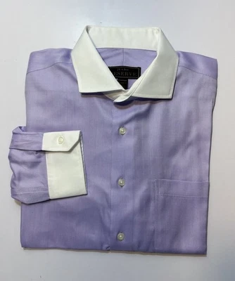 Camisa con botones Jos A Bank Reserve para hombre 17 1/2-35 ajuste personalizado lavanda manga larga Foto 1 de 4