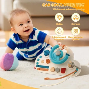 Steering Wheel Busy Board Wooden Busy Board Montessori Reusable Busy Board stjCm - Picture 1 of 11
