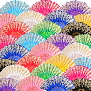 100 Pcs Chinese Folding Hand Fan Bulk for Line Dancing, Colorful Clacking Sil... - Bild 1 von 6