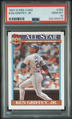 1991 O-PEE-CHEE KEN GRIFFEY JR. #392 GRADED PSA 10 GEM MINT MARINERS RARE - Image 1 of 2