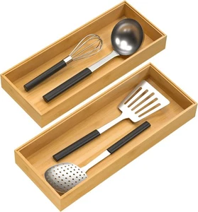 Bambus Schubladen Organizer, Stapelbare Utensilien Organizer für 15 x 6 x 2,  - Bild 1 von 7