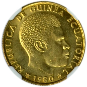 EQUATORIAL GUINEA Ekwele 1980 NGC MS66 President T. E. Nkogo Scarce 1-Year type - Picture 1 of 3