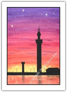 Grimsby Dock Tower - Watercolour Print Greeting Card - Birthday Notelet Blank - Picture 1 of 5