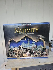 Kirkland FABRIC MACHE NATIVITY LIGHTED BACKDROP 3 panel 20 Piece X-Large 662120 - Picture 1 of 15