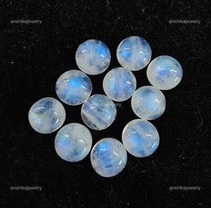 Natural Round Moonstone Loose Handmade Cabochon Gemstone 7X7MM - Picture 1 of 10