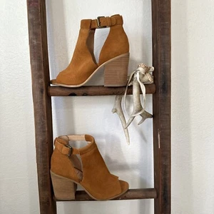 Sole Society Ferris offene Zehenpartie Stiefeletten Wildleder kastaniefarben Damengröße 6 - Bild 1 von 4