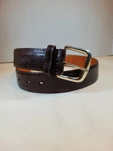 Vtg Ralph Lauren Dark Brown Lizard Belt Sterling Buckle 1985, 28" Long 1" Wide - Picture 1 of 15